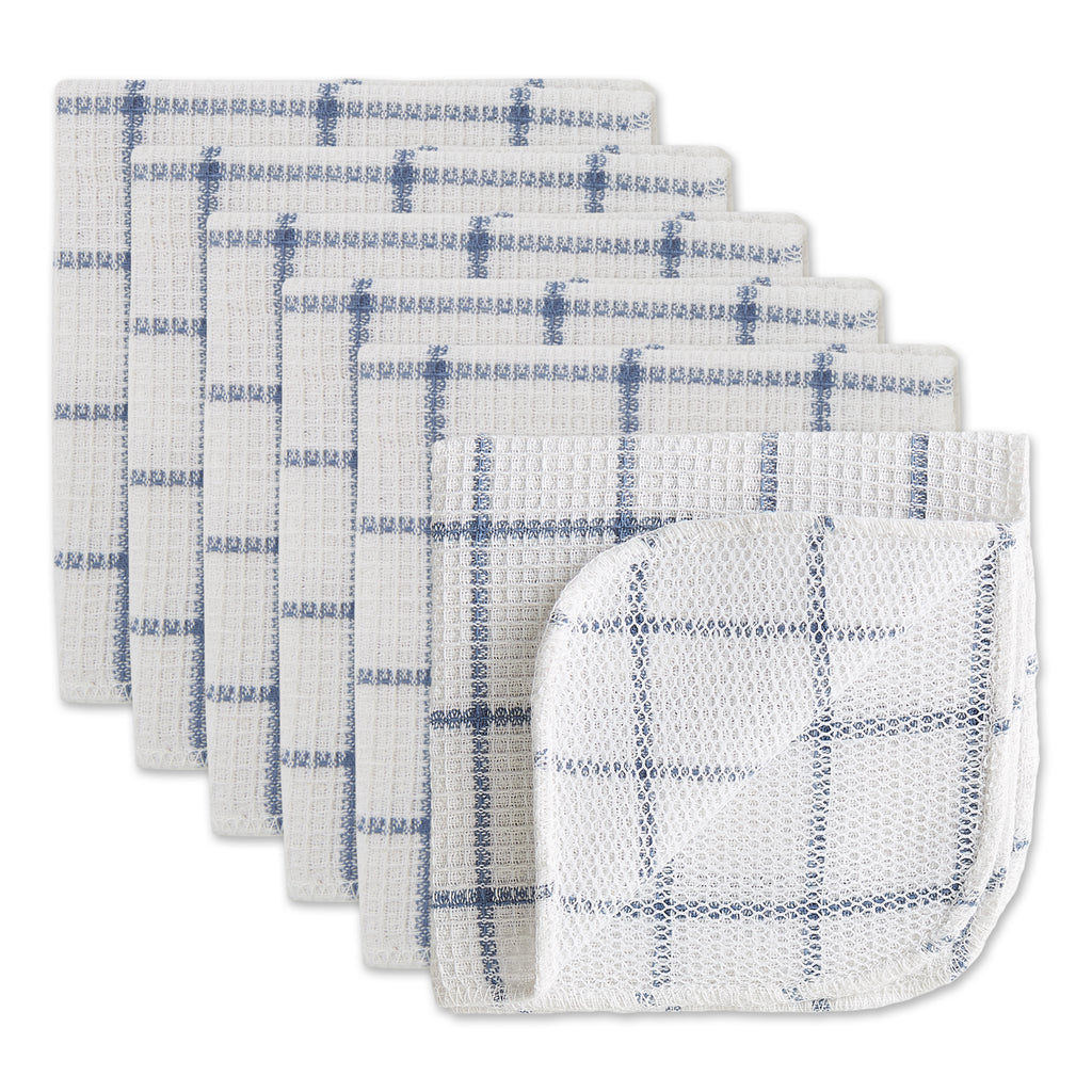 Stonewash Blue Scrubber Dishcloth Set of 6