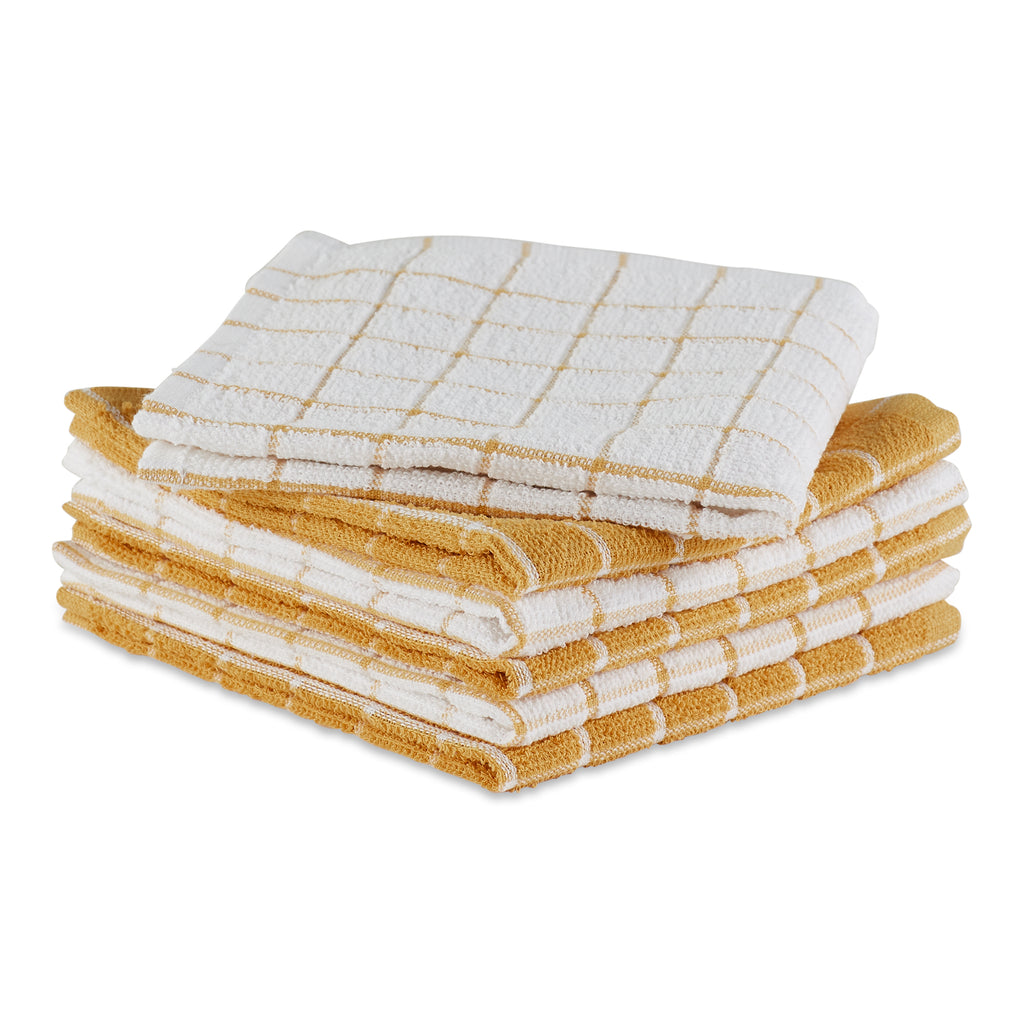 Honey Gold Combo Windowpane Dishcloth Set Of 6