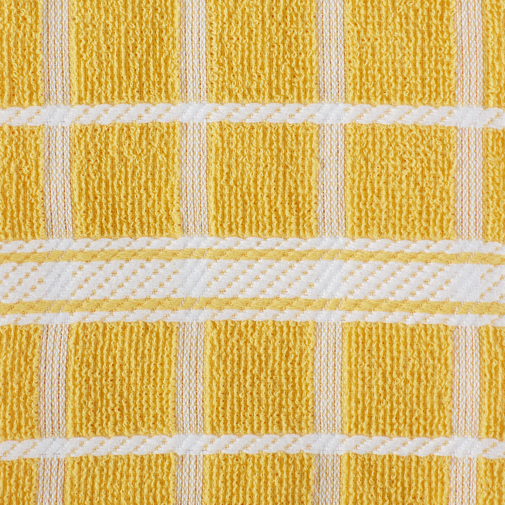 Yellow Solid Windowpane Terry Dishtowel (Set Of 4)