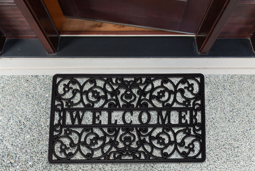 Welcome Scroll Rubber Doormat