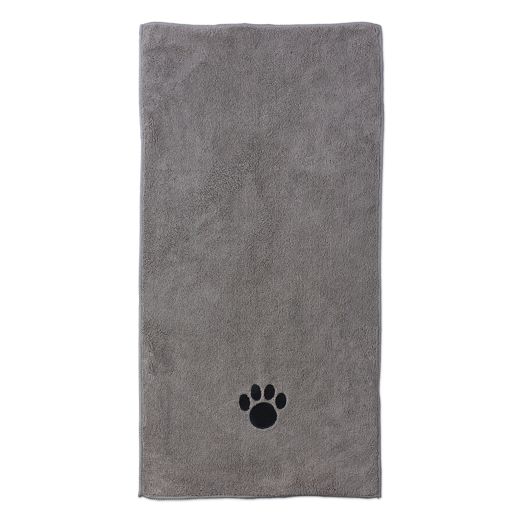 Gray Embroidered Paw Small Pet Towel Set of 3