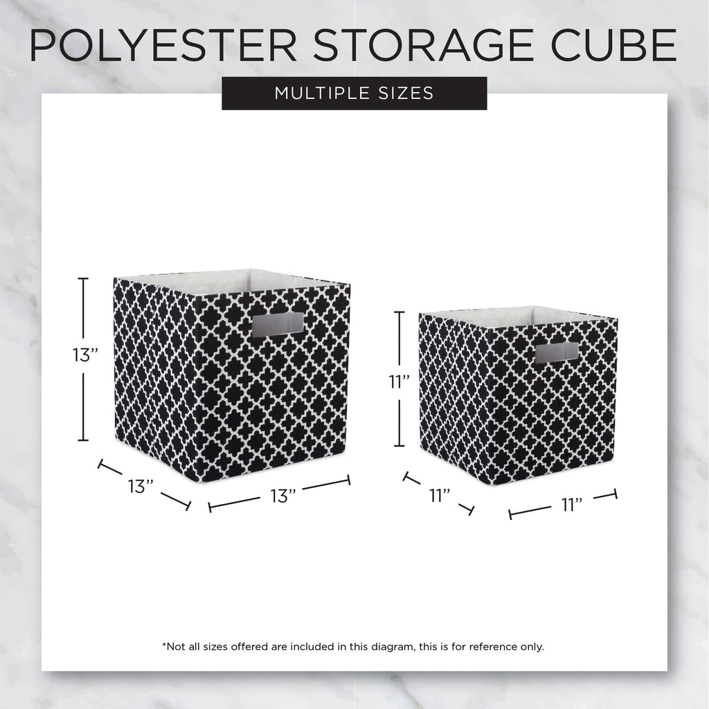 Nonwoven Polyester Cube Herringbone Black Square 11X11X11 Set Of 2