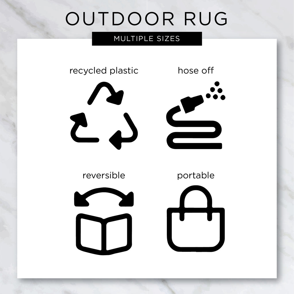 Rust & White Mesa Outdoor Rug 4X6 Ft