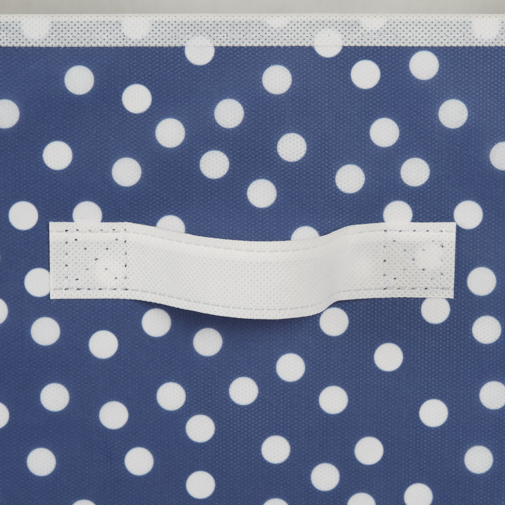 Nonwoven Polyester Cube Small Dots French Blue/White Square 11X11X11 Set Of 4