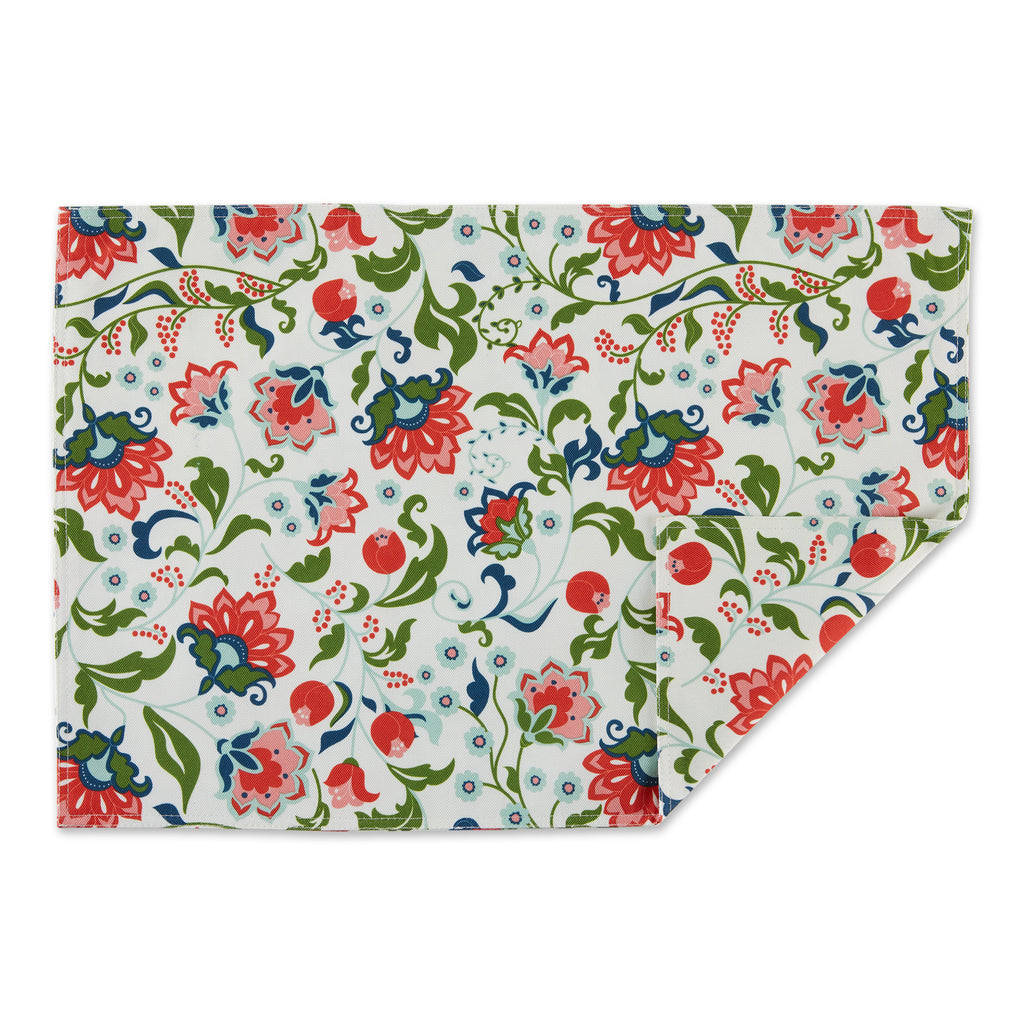 Garden Floral Print Outdoor  Placemat Set of 6