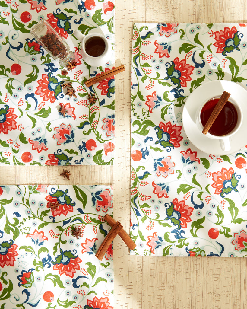 Garden Floral Print Outdoor  Placemat Set of 6