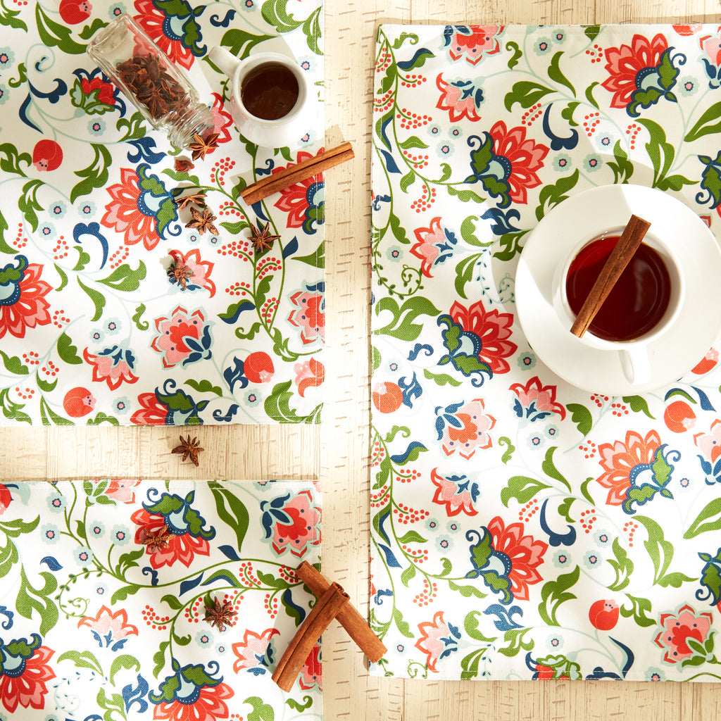 Garden Floral Print Outdoor  Placemat Set of 6