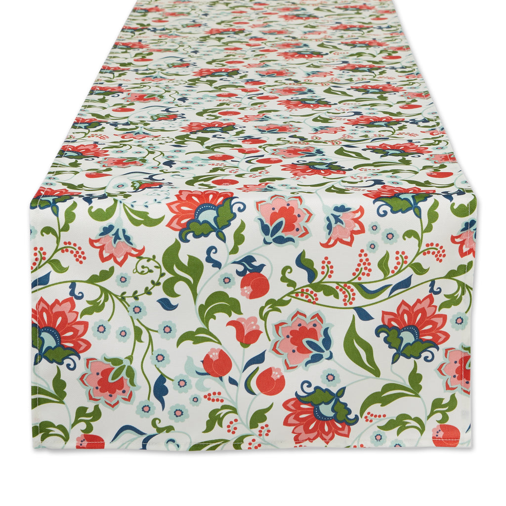 Garden Floral Print Outdoor Table Runner 14X72