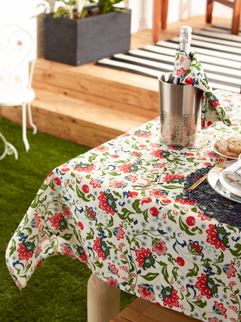 Garden Floral Print Outdoor Tablecloth 60X120