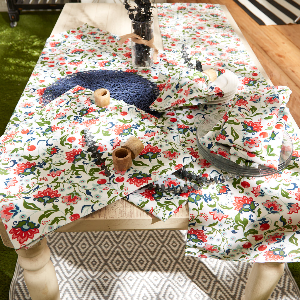 Garden Floral Print Outdoor Tablecloth 60X120