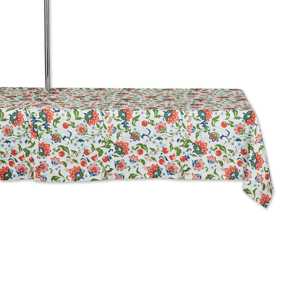 Garden Floral Print Outdoor Tablecloth With Zipper 60X120