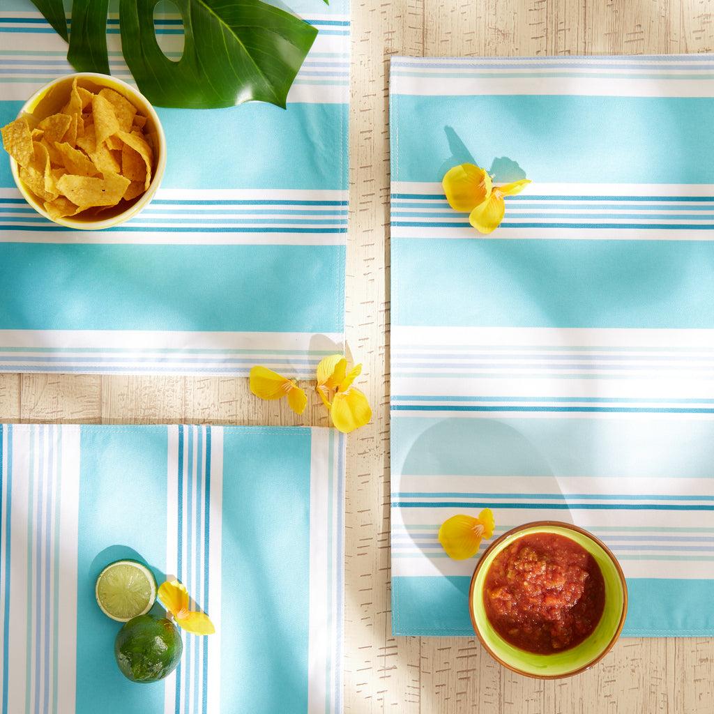Beach House Stripe Print Outdoor Placemat Set of 6
