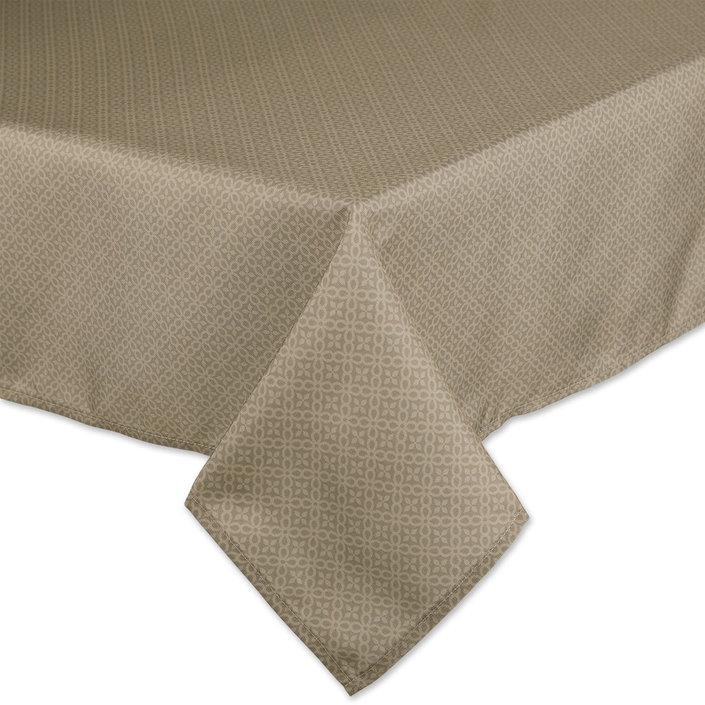 Stone Tonal Lattice Print Outdoor Tablecloth 60X120