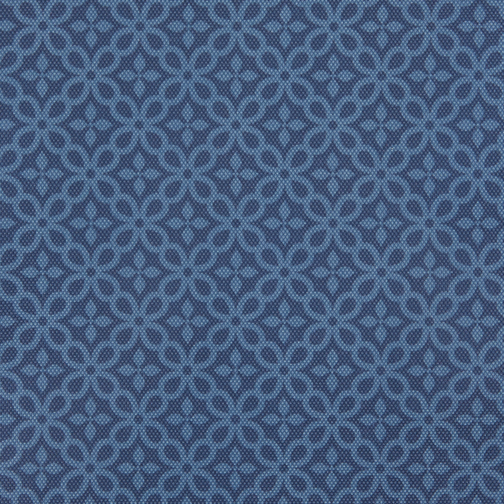 French Blue Tonal Lattice Print Outdoor Tablecloth 60 Round