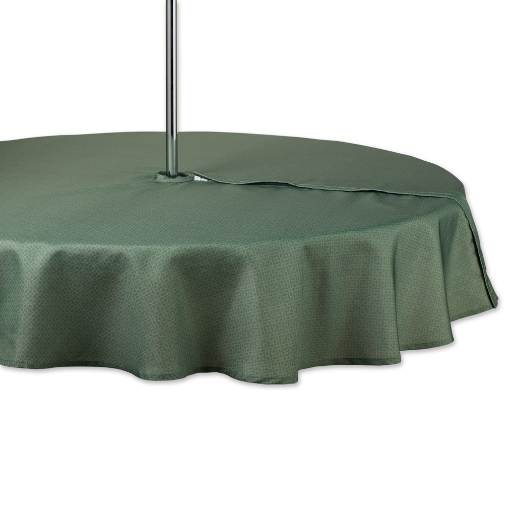 Artichoke Tonal Lattice Print Outdoor Tablecloth With Zipper 60 Round