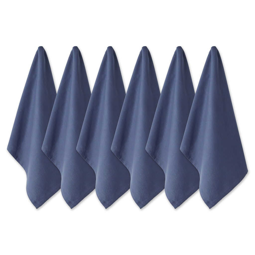French Blue Flat Woven Dishtowels Set Of 6