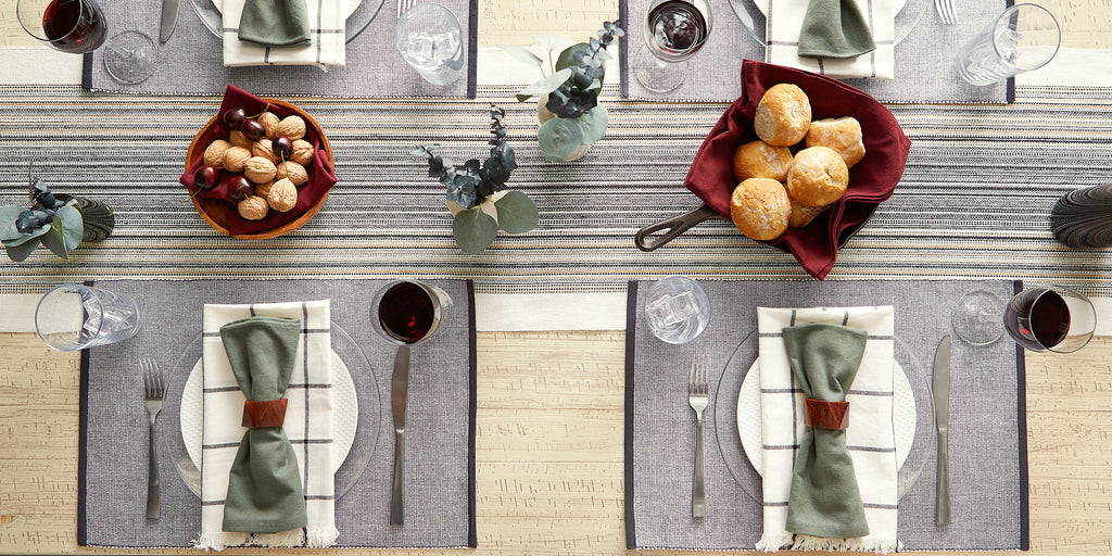 Mineral Eco-Friendly Chambray Fine Ribbed Placemat (Set Of 6)