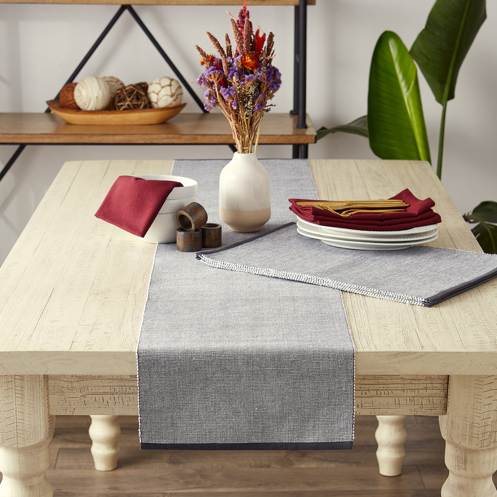 Mineral Eco-Friendly Chambray Fine Ribbed Placemat Set Of 6