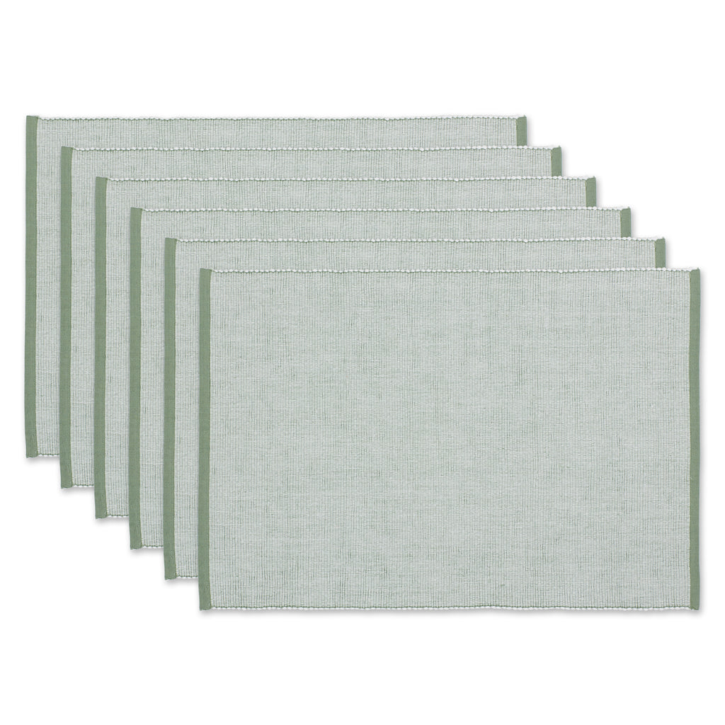Artichoke Eco-Friendly Chambray Fine Ribbed Placemat Set Of 6