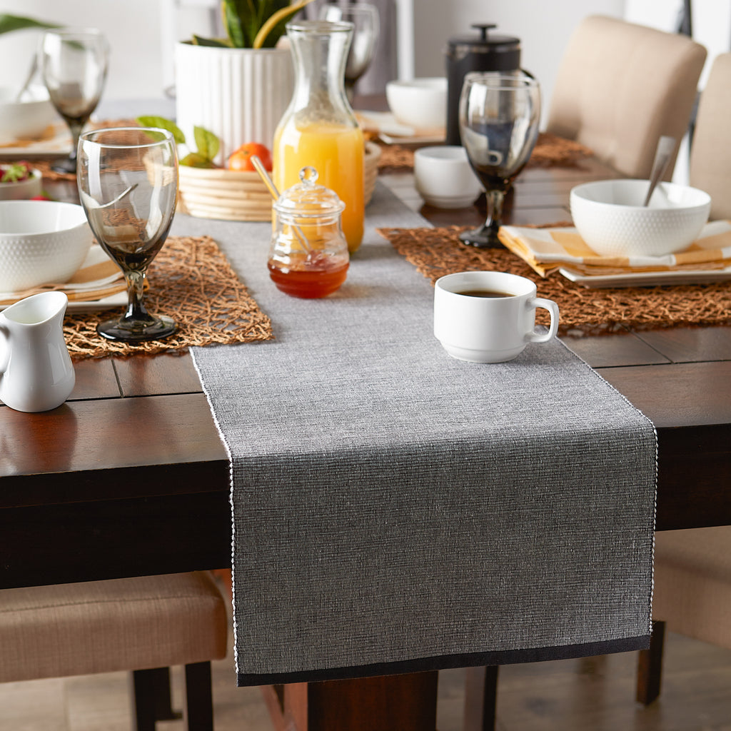 Mineral Eco-Friendly Chambray Fine Ribbed Table Runner 13 X 72