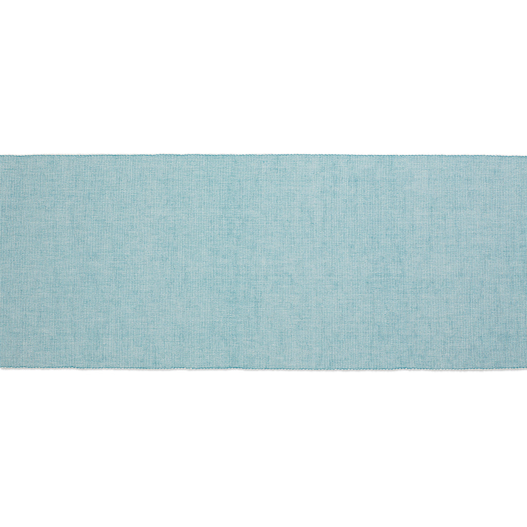 Storm Blue Eco-Friendly Chambray Fine Ribbed Table Runner 13 X 72
