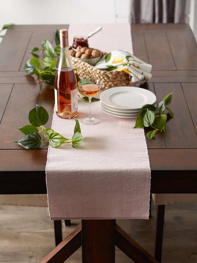Pale Mauve Eco-Friendly Chambray Fine Ribbed Table Runner 13 X 72