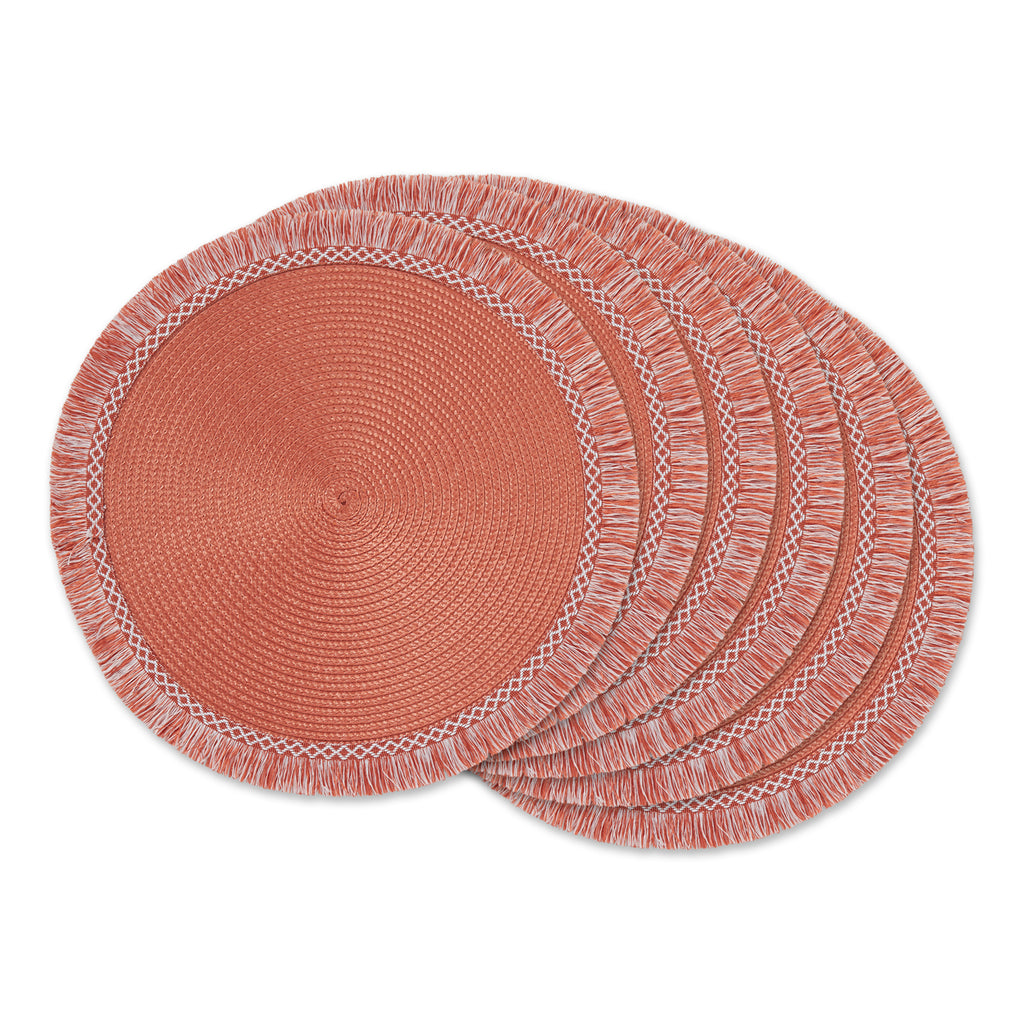 Spice Round Fringed Placemat Set Of 6