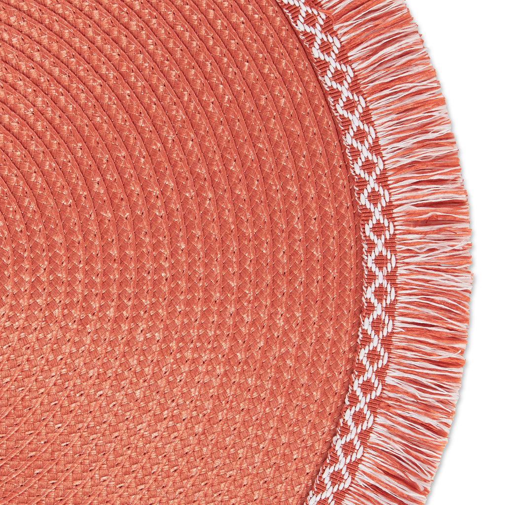 Spice Round Fringed Placemat Set Of 6