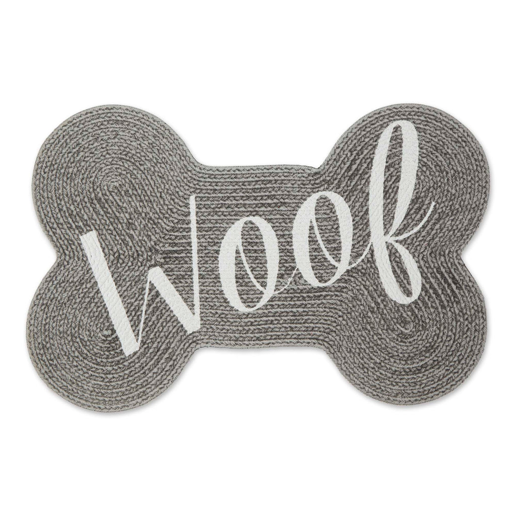 Gray Woof Bone Shaped Pet Mat 16X24