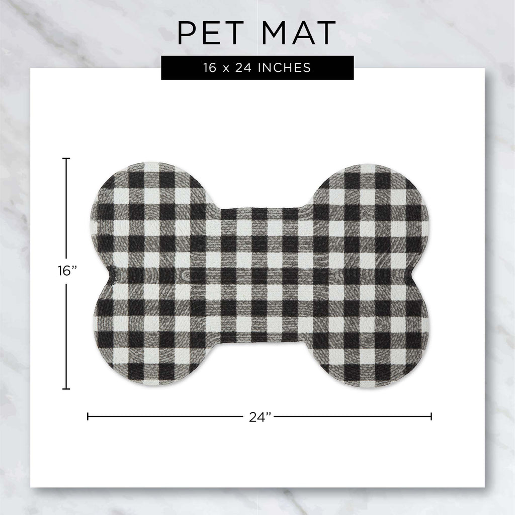 Gray Woof Bone Shaped Pet Mat 16X24