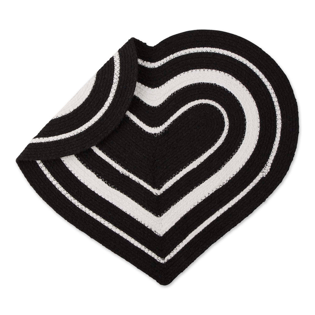 Black Stripe Heart Shaped Pet Mat 20X20