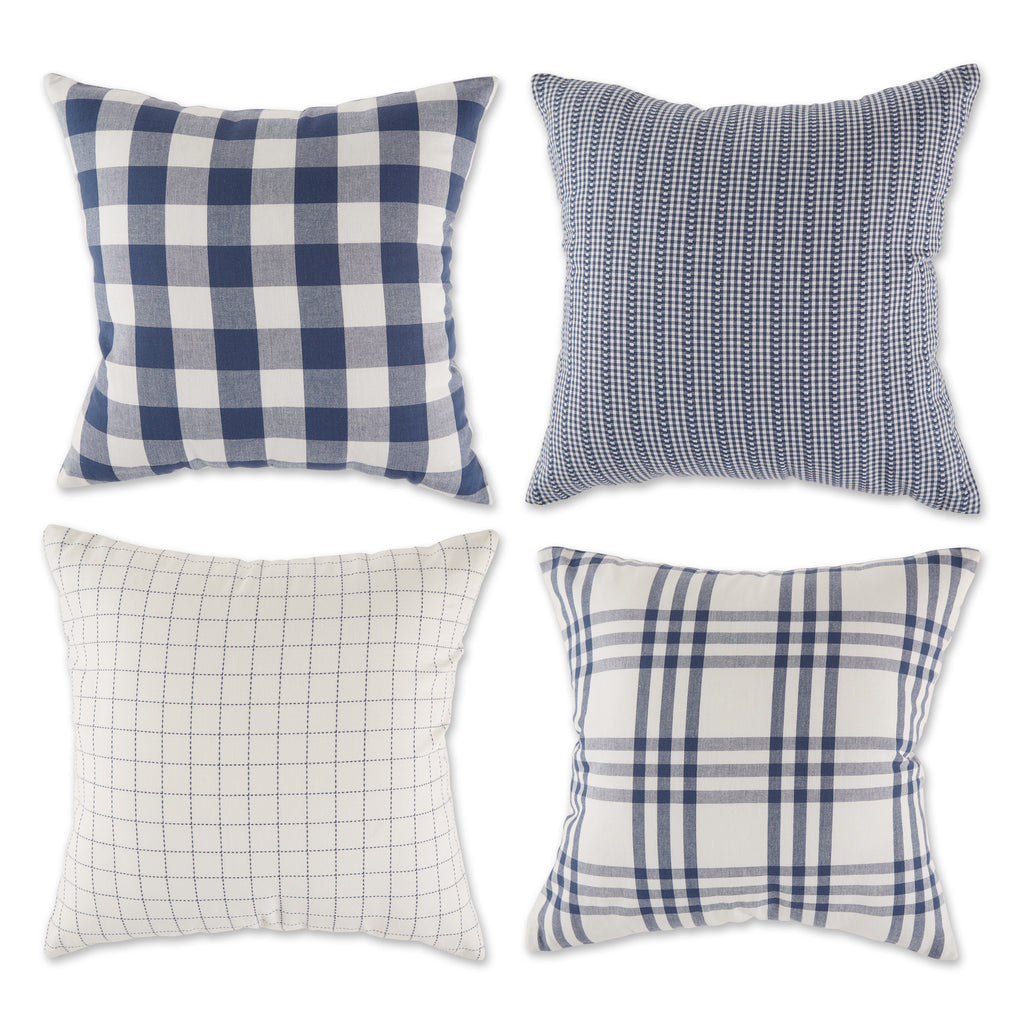 French Blue Farmhouse Pillow Cover 18X18 Set of 4