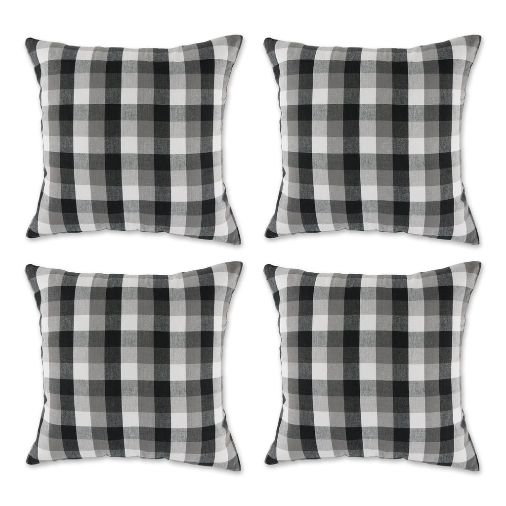 Black/Gray/White Pillow Cover 18X18 Set of 4
