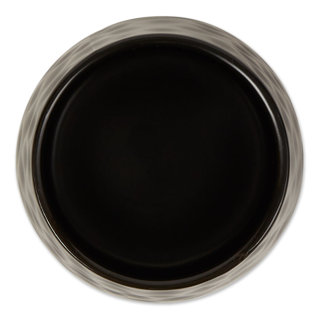 Black Matte Dimple Texture Ceramic Canister Set of 2