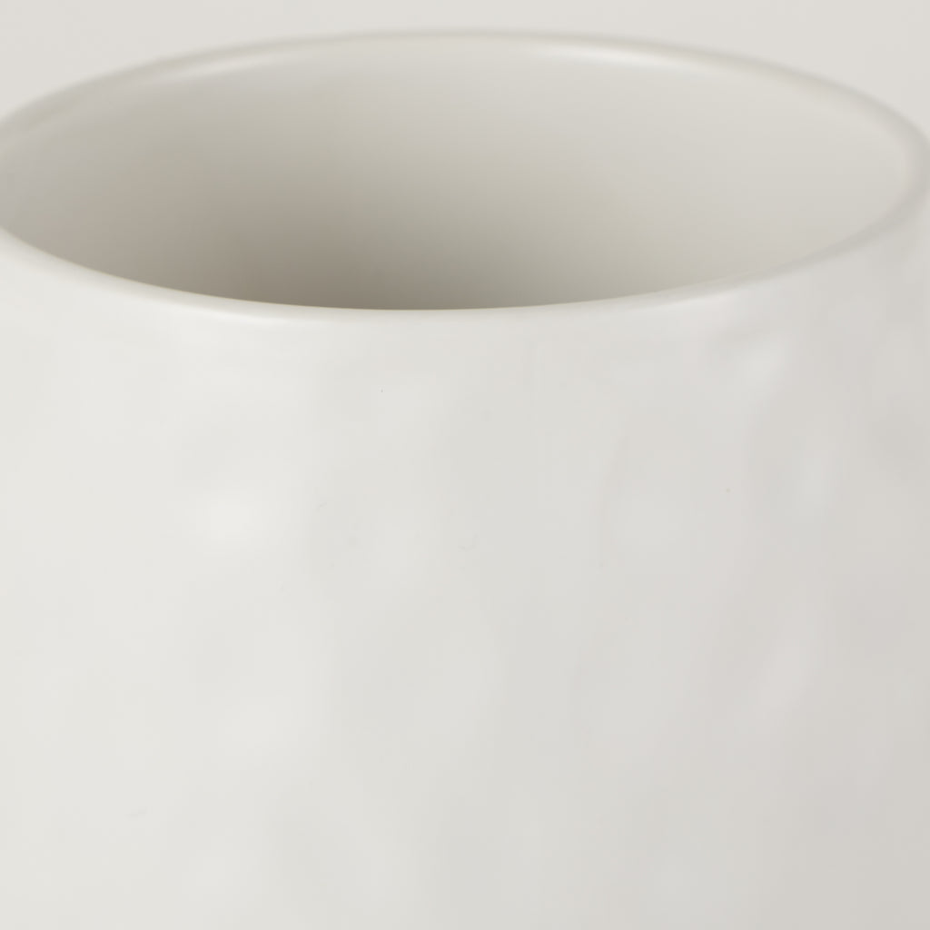 White Matte Dimple Texture Ceramic Canister set of 2