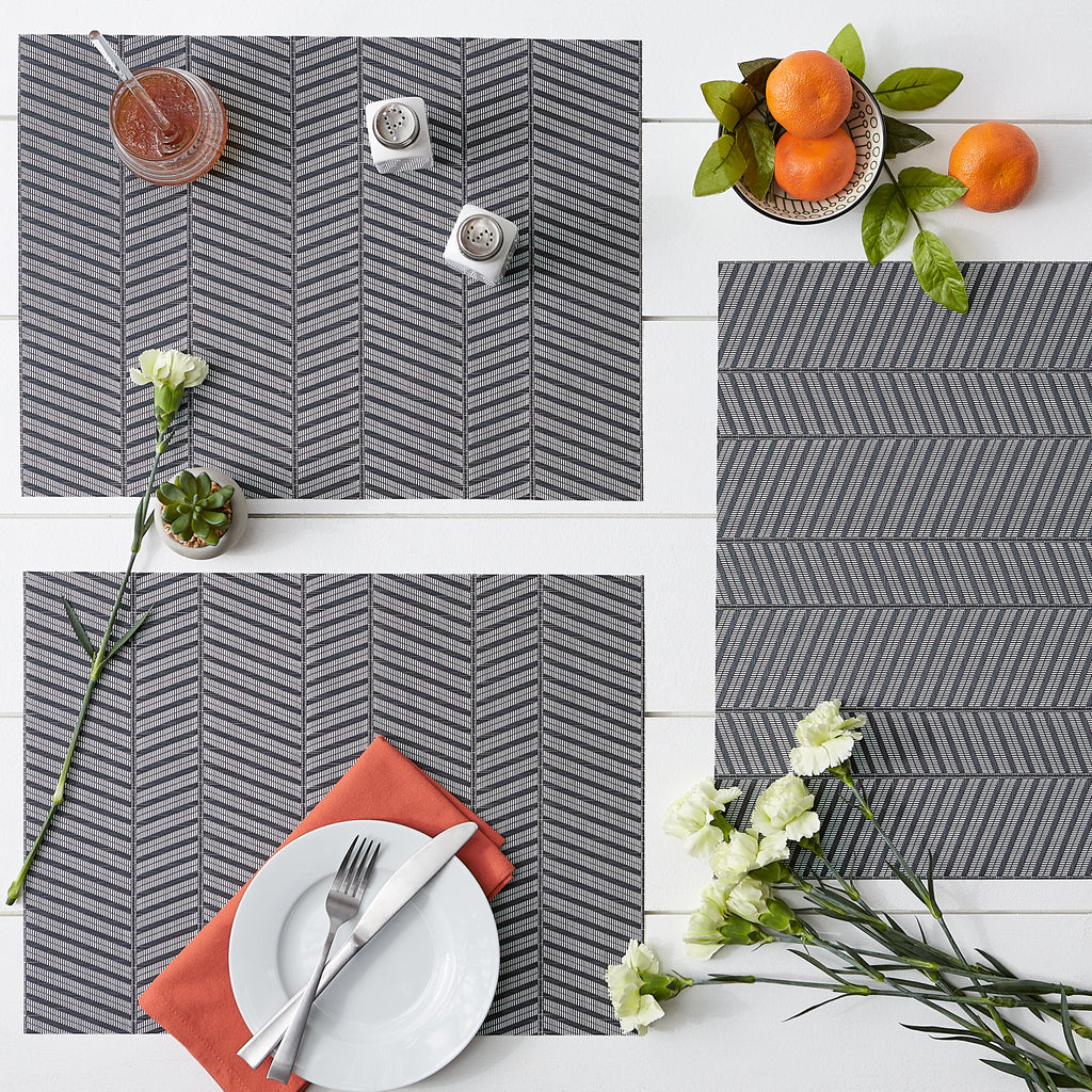 Mineral Gray Textured Twill Weave Placemat (Set Of 6)