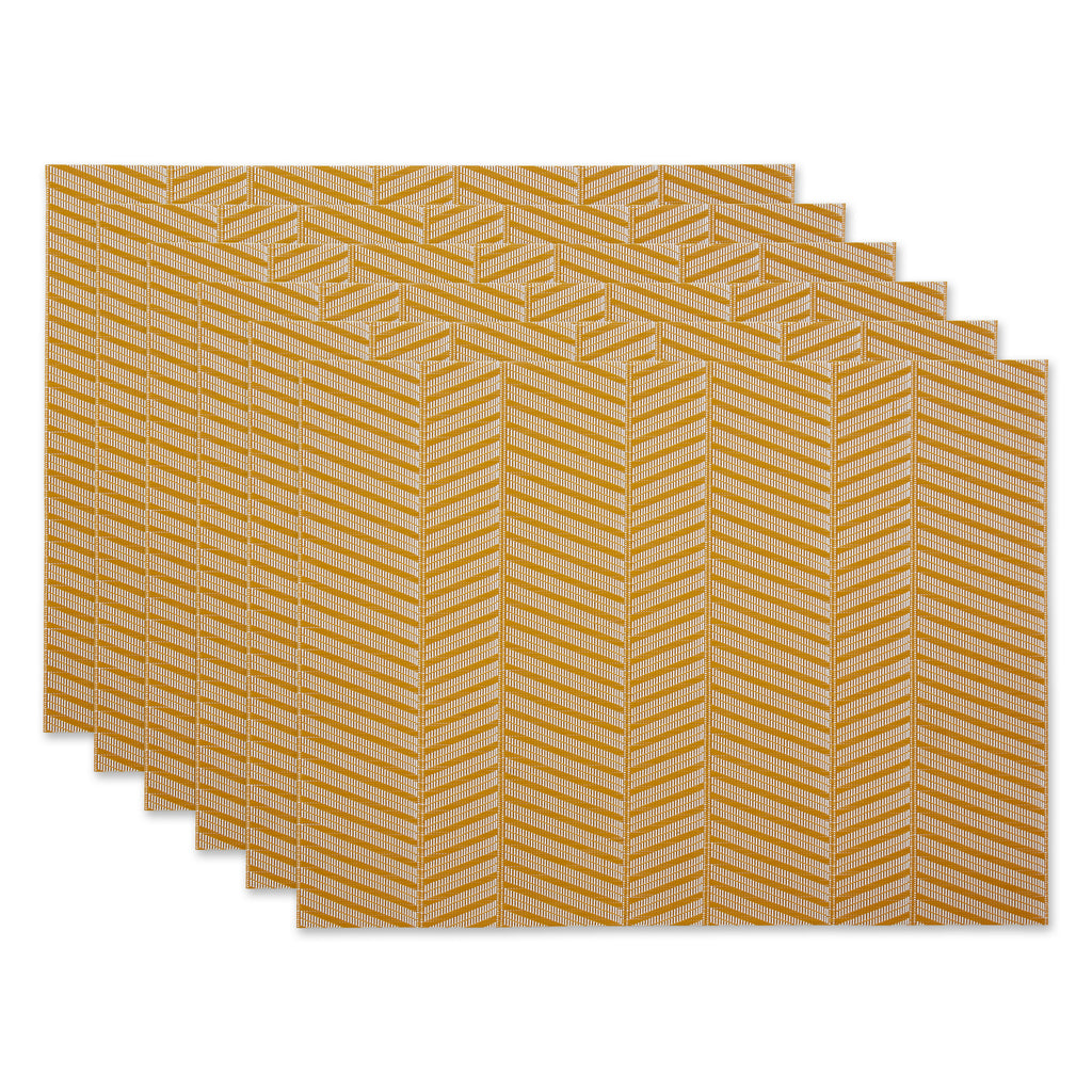Honey Gold Textured Twill Weave Placemat Set Of 6