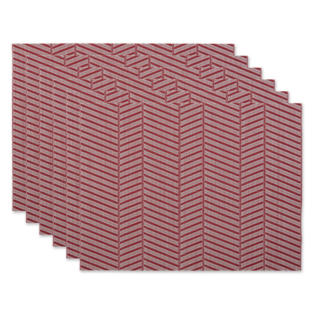 Barn Red Textured Twill Weave Placemat Set Of 6