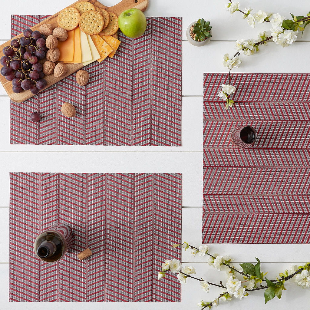 Barn Red Textured Twill Weave Placemat Set Of 6