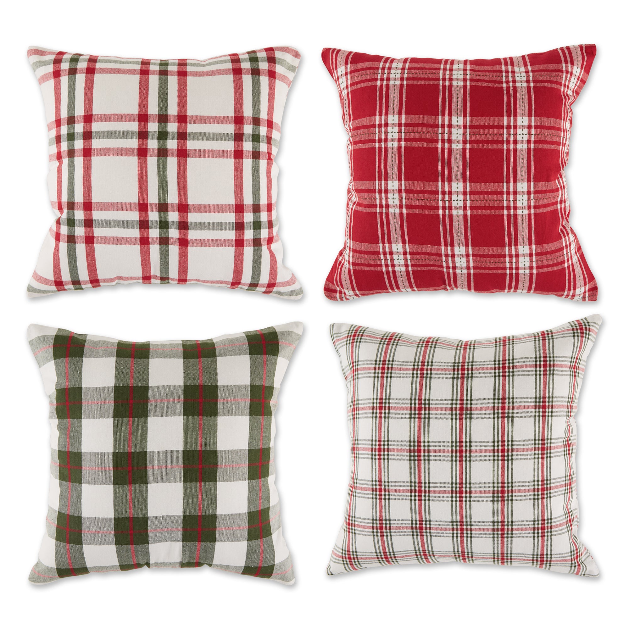 DII Black, Cardinal Red and White Pillow Cover 18x18 inch, 4 Piece