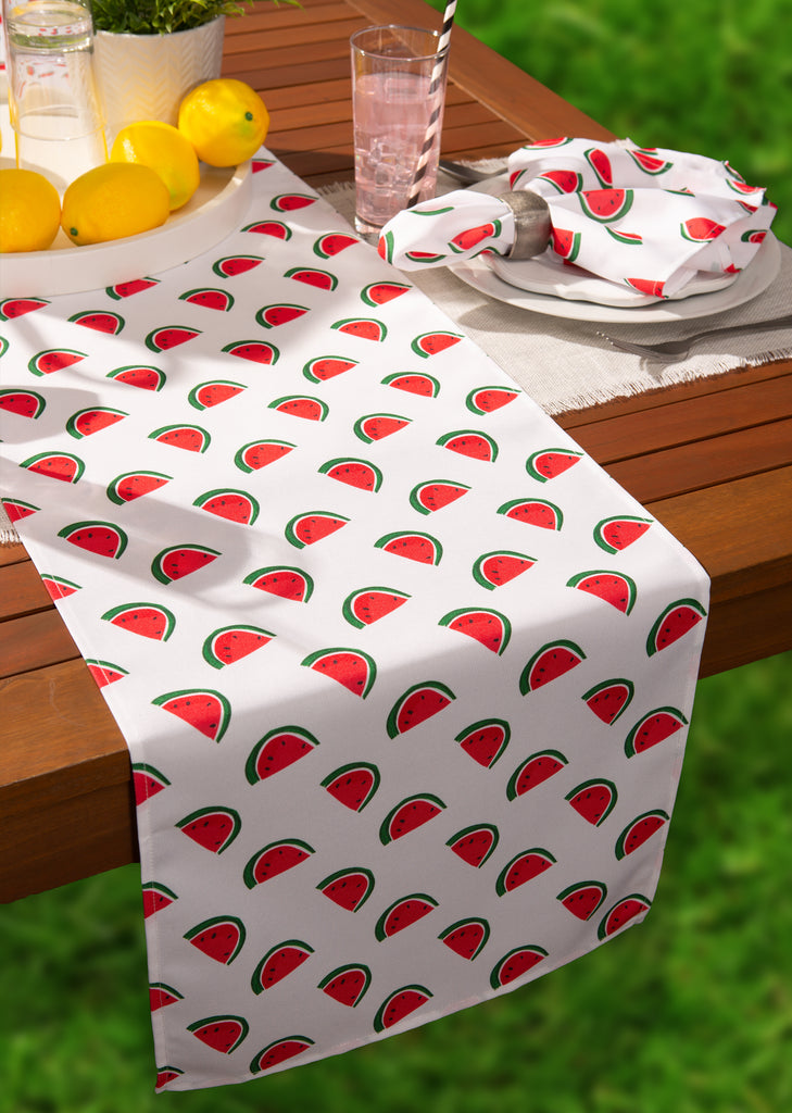 Watermelon Print Outdoor Table Runner 14X108