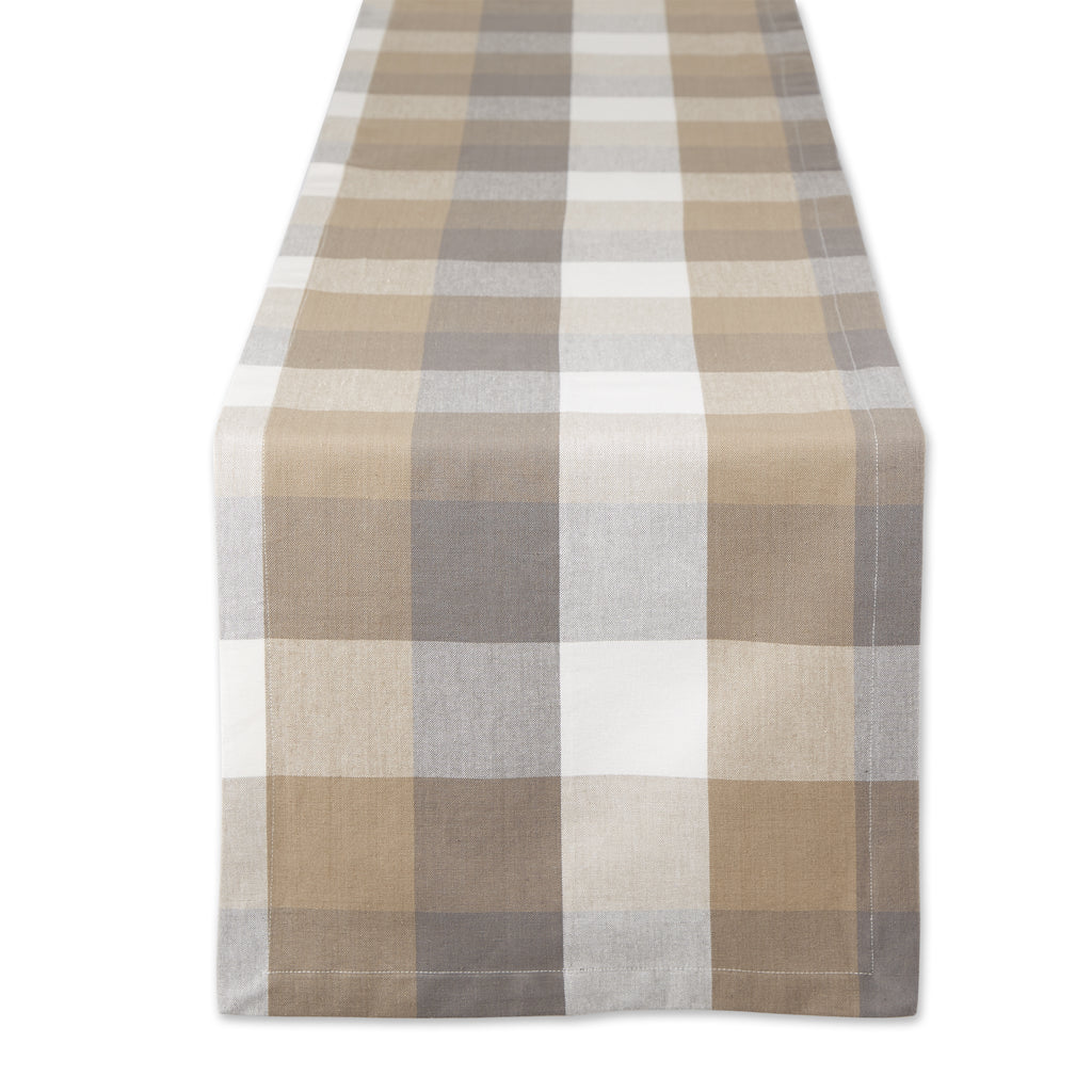 Stone Tri Color Check Table Runner 14X108