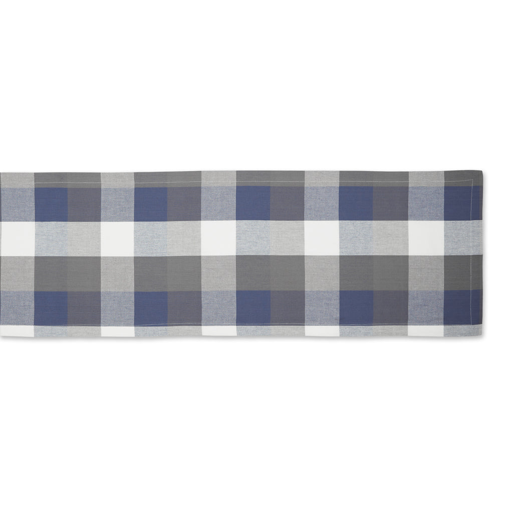 French Blue Tri Color Check Table Runner 14X72