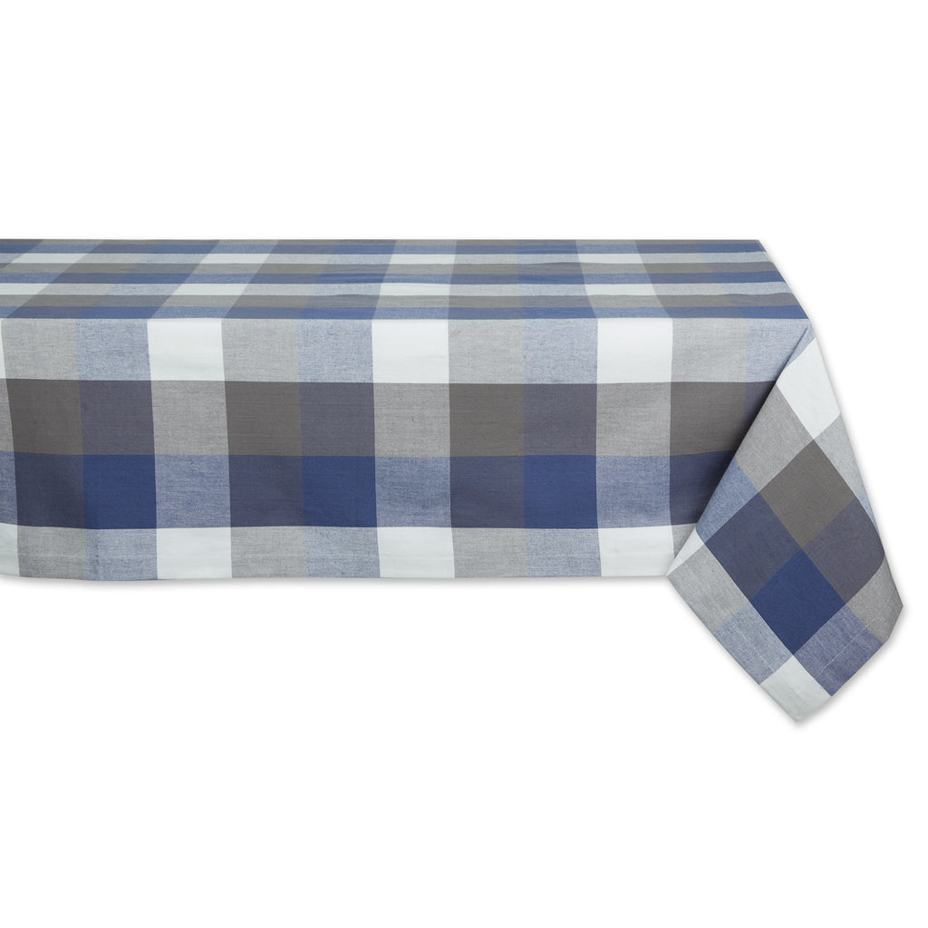French Blue Tri Color Check Tablecloth 52X52
