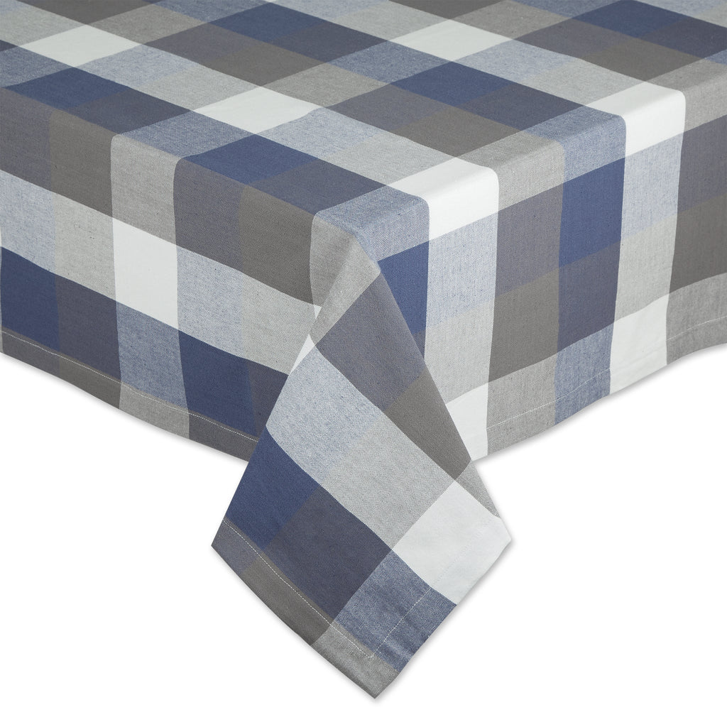 French Blue Tri Color Check Tablecloth 60X104