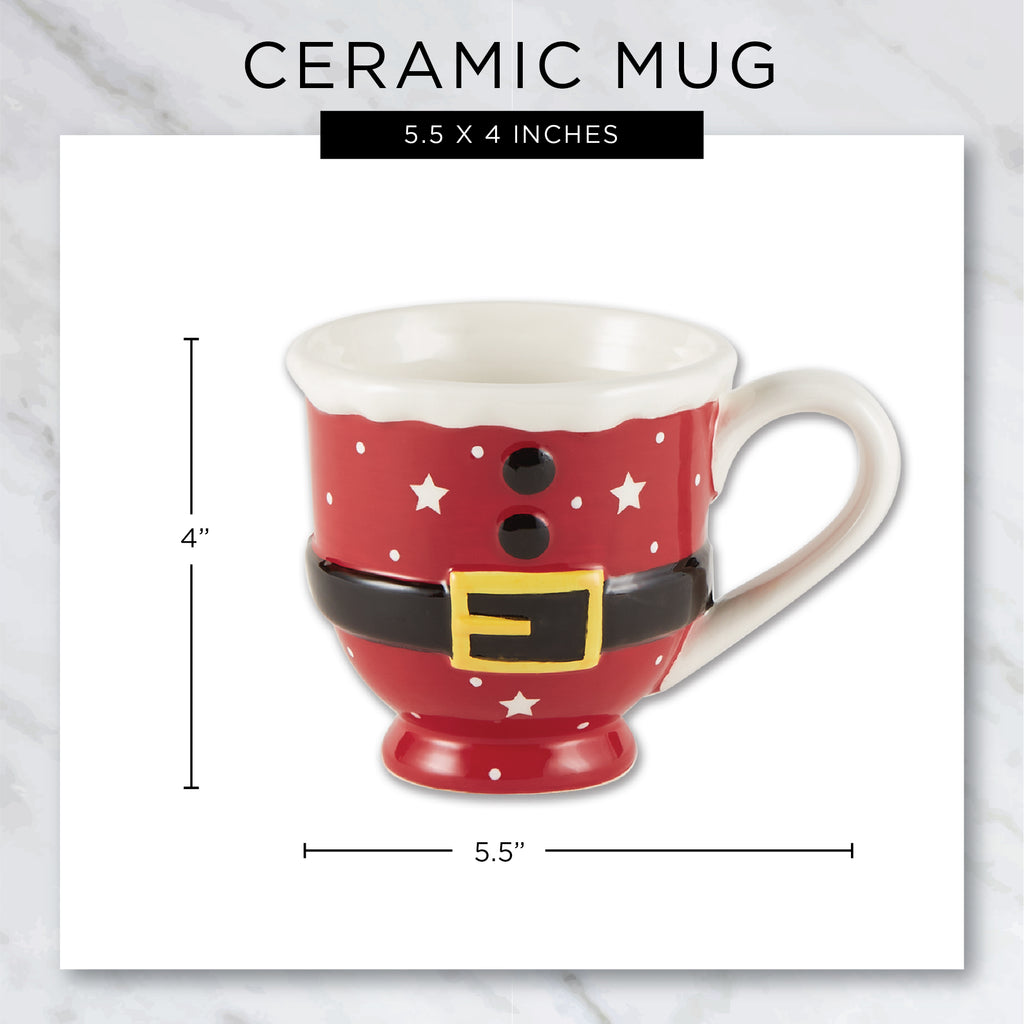 Santa Belt Short Ceramic Mug set of 2