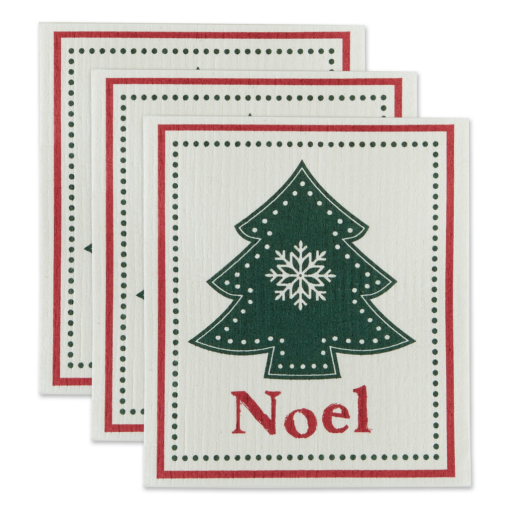 Noel Tree Swedish Dishcloth Set of 3