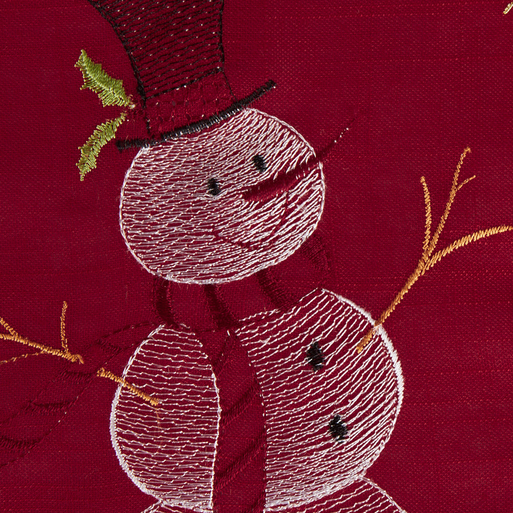Embroidered Snowman Table Topper 40X40