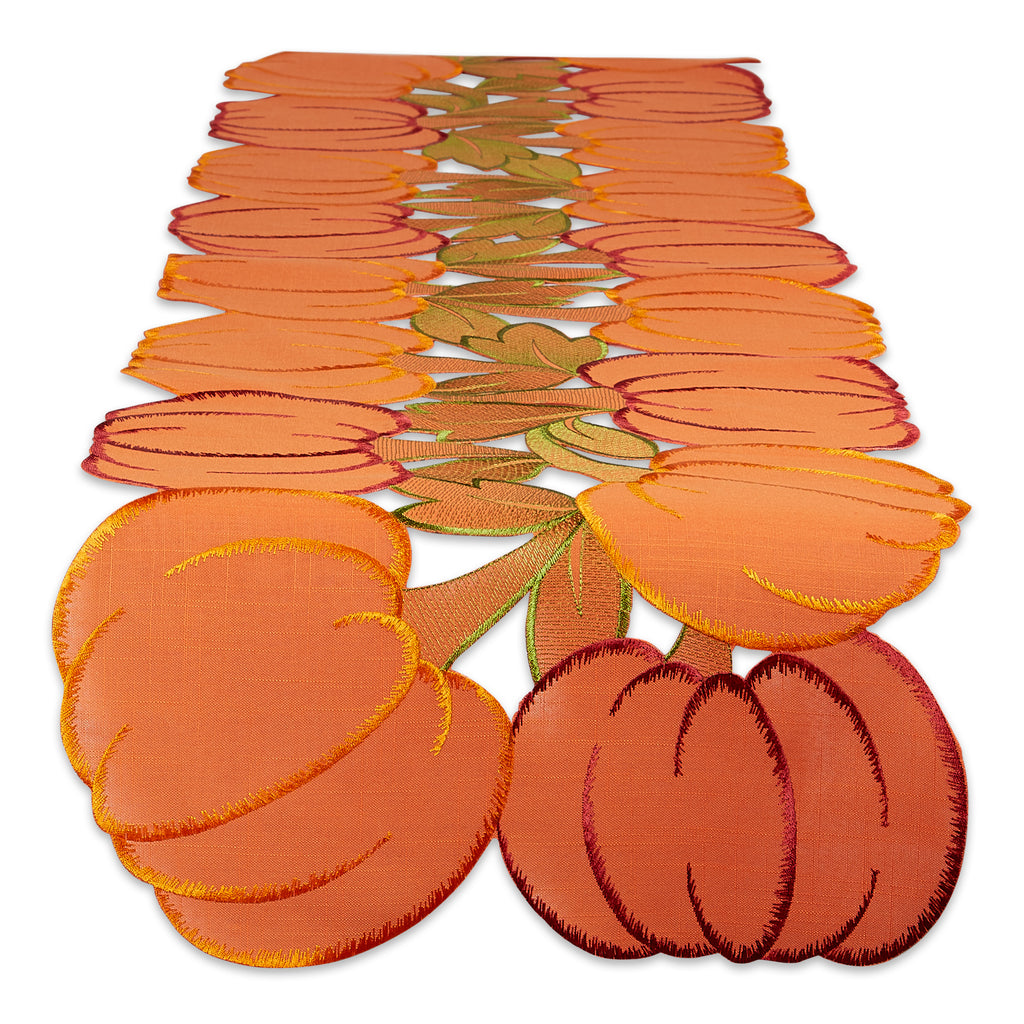 Embroidered Pumpkins Table Runner 14X108
