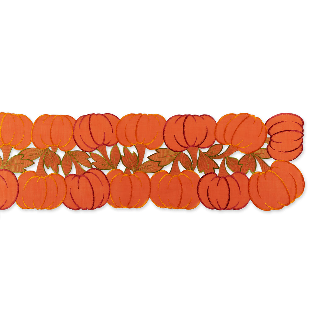 Embroidered Pumpkins Table Runner 14X108